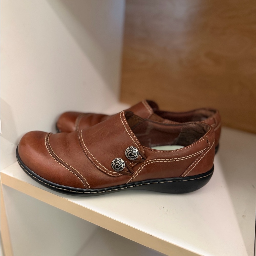 Brown Leather Slip-On Shoes